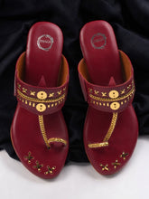 Maroon Block Heel With a twist